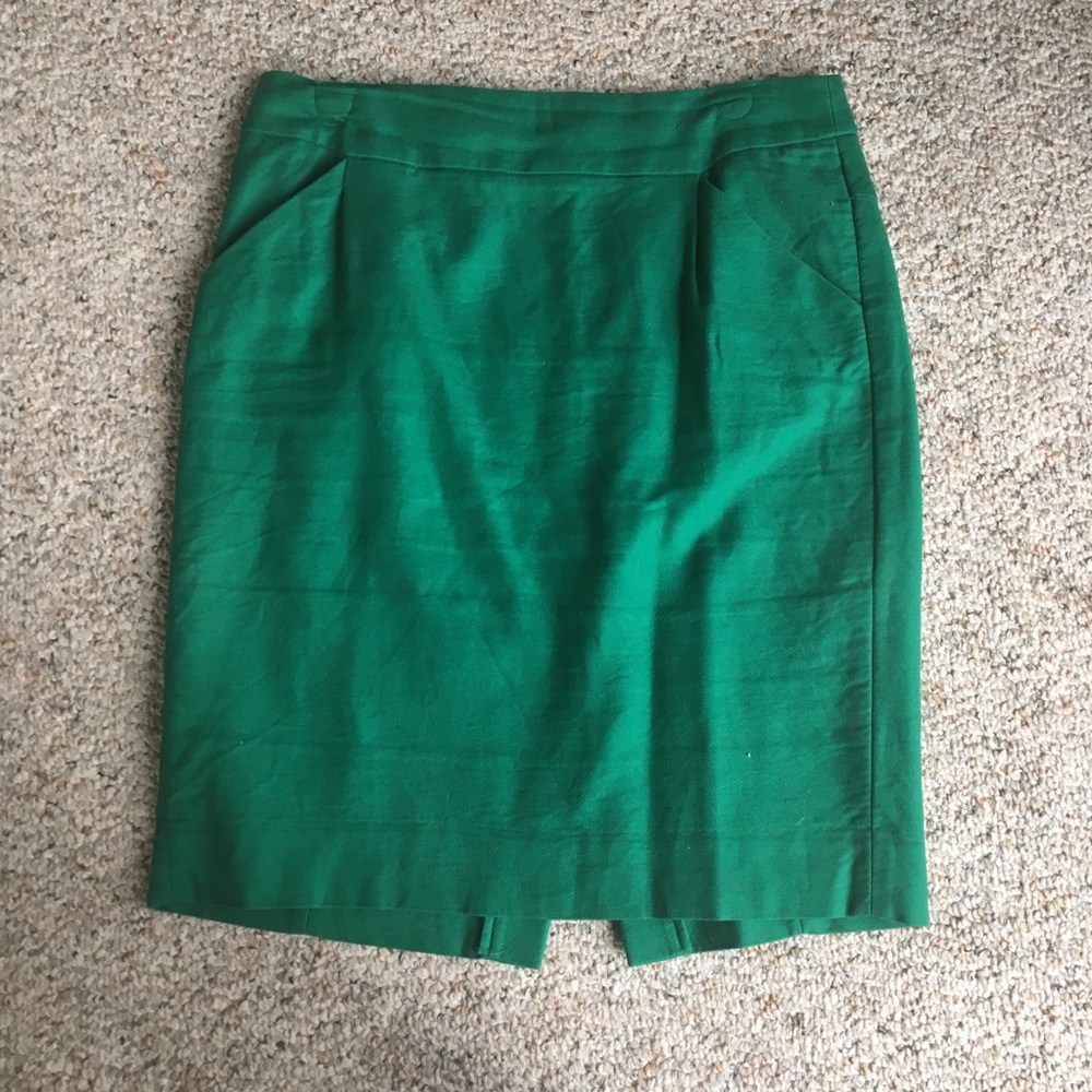 J. Crew Green Pencil Skirt